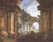 ROBERT, Hubert Imaginary View of the Grande Galerie in Ruins (mk05) oil on canvas